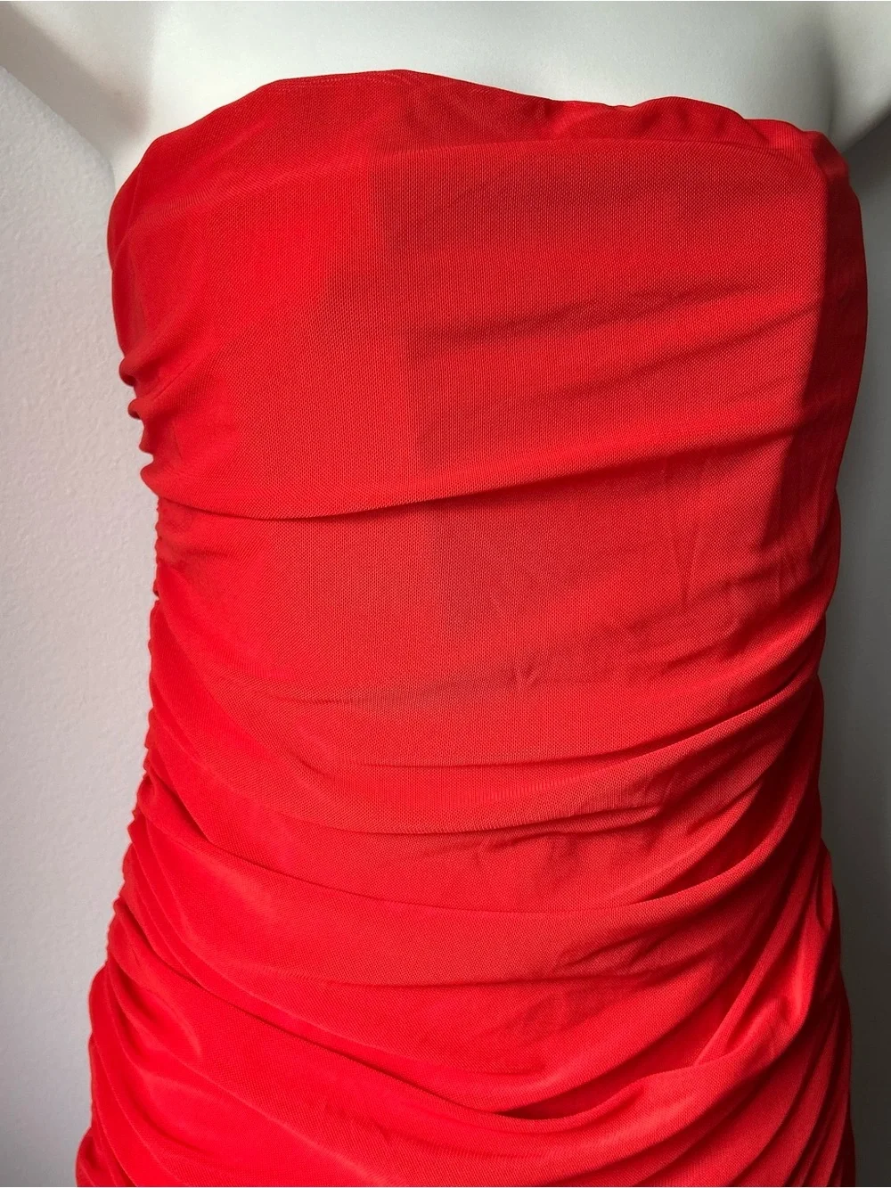 NWT Red rushed body-con dress size XL - Picture 4 of 8